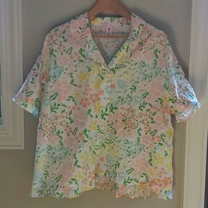 NWOT Unbranded Cotton Short Sleeve Summer Floral Pajamas Size XXL